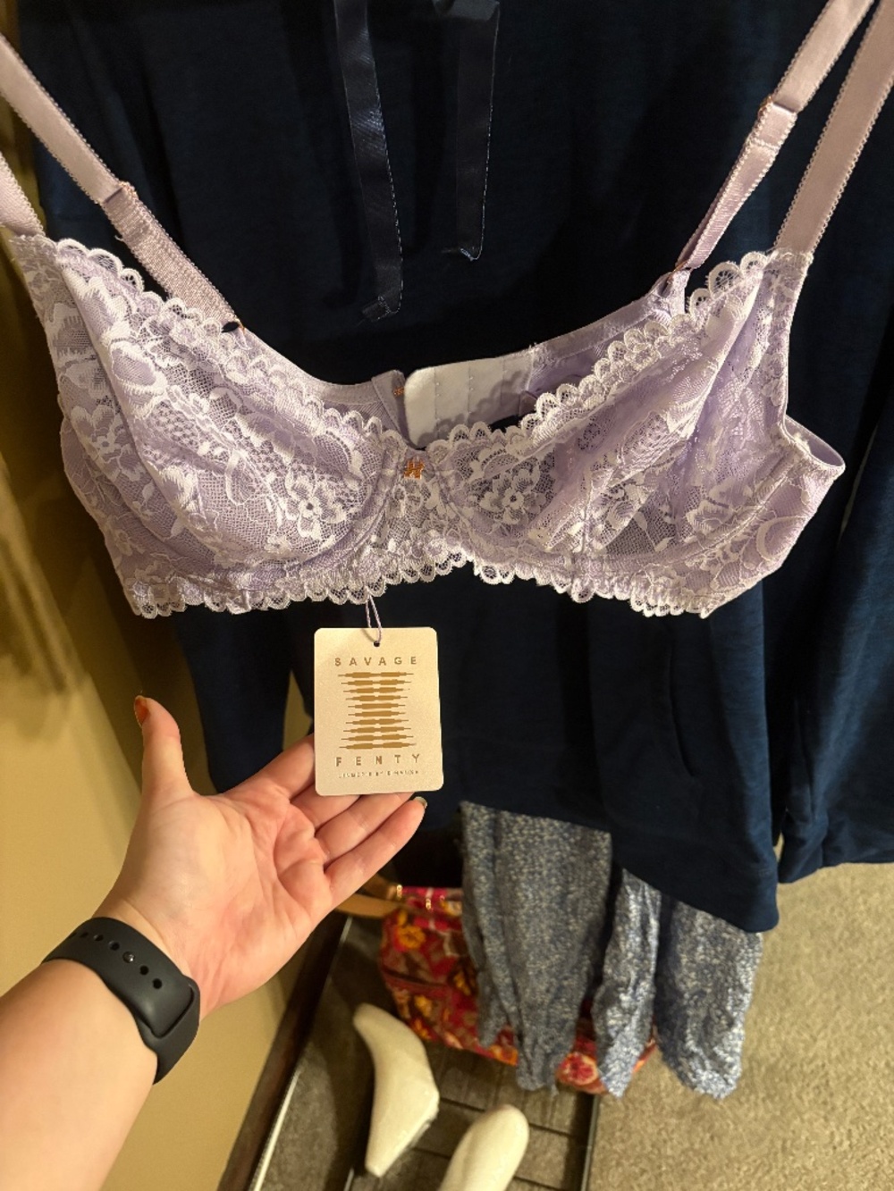 Lilac savage x fenty lace bra